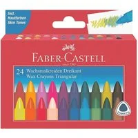 Faber-Castell Wachsmalstift, (24-tlg), mit Wasser vermalbar