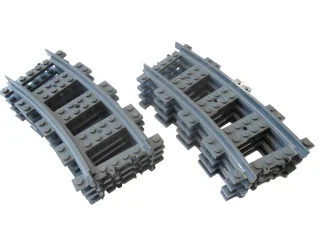 8x Lego City Eisenbahn-Schiene [gebogen]