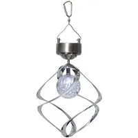 STAR TRADING LED Solarleuchte Roma, LED Solar-Windspiel,Roma, Edelstahl, Lichtsensor, weißes Licht, H 35