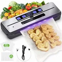 SWGOTA Vakuumierer 7 in 1 Vakuumiergerät 115W, bis -90 kPa, 4 L/min für längere Frische, Rollenbreite 30 cm, 115W, Folienschweißgerät mit UV-Licht-Desinfektion und 30 cm Schweißnaht