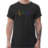 Shirtracer T-Shirt Herzschlag Regenbogen Pride LGBT Kleidung