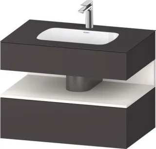 Duravit Qatego Einbauwaschtisch mit Konsolenwaschtischunterbau Graphit & Weiß Supermatt 800x550x600  QA4785084800010