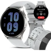 blackview Smartwatch Herren Damen,1,43" AMOLED,380mAh (5 Tage), Bluetooth-Anrufe Smartwatch (1.43 Zoll, IOS/Android), 1-tlg., 3× Armband (Metallarmband+Silikonarmband + Geflochtenes Uhrenarmband), Antwort&Anruf tätigen,KI-Sprachassistent,HR,SpO2,Schl