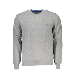 Rundhals-Pullover mit langen Ärmeln in Grau