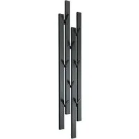 DanDiBo Wandgarderobe Mit Haken Wand Schwarz Metall Garderobe mit 8 Haken Schmal Flur Modern, auch als Handtuchhalter geeignet