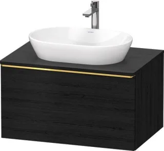 Duravit D-Neo Konsolenwaschtischunterbau wandhängend Eiche Schwarz Matt 800x550x459 mm - DE494703416 DE4947034160000