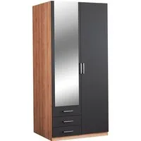 priess Kleiderschrank Amsterdam, viel Stauraum durch viele Schubkästen, Spiegeltüren Optional mit LED-Beleuchtung, Made in Germany