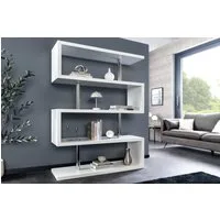 riess-ambiente Standregal SNAKE 165cm weiß / silber, Einzelartikel 1-tlg., Wohnzimmer · Holzwerkstoff · Metall · Raumteiler · Modern