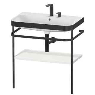 Duravit Happy D.2 Plus c-bonded Set mit Metallkonsole Nordic Weiß Seidenmatt 775x490x850 mm - HP4737 HP4737E3939