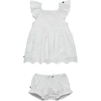 Tommy Hilfiger Kleid & Hose (Set, 2-tlg., 2) mit Rüschen und Lochstickerei. eine Baumwolle