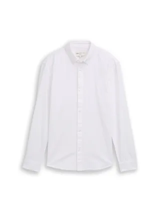 Denim Tom Tailor - Oxford Hemd mit Logo-Stickerei white - Gr. - L