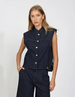 GANG - 94LARA VEST - relaxed fit prewashed - Gr. - S
