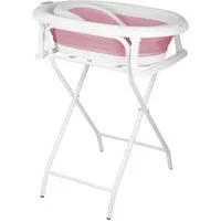 JEOBEST Babybadewanne Baby Badewanne mit Gestell, Faltbare Badewanne mit Temperatursensor, (Baby Pflegeset für Neugeborene mit Badewannenablage) Abflussschlauch