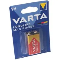 VARTA Varta 4722 Longlife Max Power 9V-Block, 9V Batterie ideal für Rauchme Batterie, (9 V)