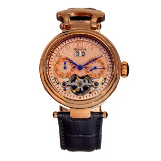 Montre automatique Heritor Ganzi semi-squelette avec bracelet en cuir