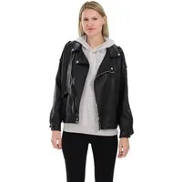 malito more than fashion Lederimitatjacke malito Damen Jacke Kunstleder, Oversized Jacke, lässige Bikerjacke Bikerjacke im Oversize Look