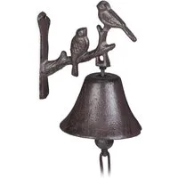 relaxdays Wanddekoobjekt Türglocke Gusseisen Vogel