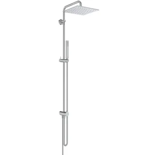 Ideal Standard Duschsystem Ceratwist T25 M ohne Armatur Stick-HB und eckige Kopfbrause Chrom, BE207A BE207AA