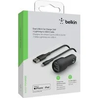 Belkin Dual USB-A Kfz-Ladegerät inkl. Lightning Kabel 1m 24W USB-Ladegerät