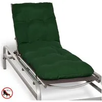 Beautissu Liegenauflage Auflage Sonnenliege Deckchair Flair RL, 190x60x8 cm, Dunkelgrün, Polster für Sonnenliege Liegestuhl Auflage für Gartenmöbel