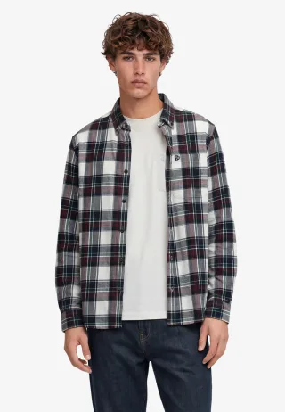 Superdry - Baumwoll-Holzfällerhemd mit langen Ärmeln Skylar Karo Weiß - Gr. - M