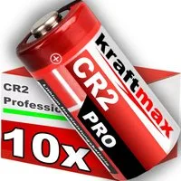 kraftmax 10er Pack CR2 Lithium Hochleistungs- Batterie, CR2 (3,0 V V, 1 St), Hohe Energiedichte, lange Haltbarkeit