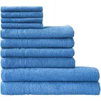 Dyckhoff Handtuch Set Kristall, Walkfrottee (Set, 10-St), mit feiner Bordüre, Duschtücher, Handtücher und Gästetücher