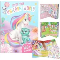 Depesche Stickerbuch Ylvi Create your Unicorn World Stickerbuch - Einhorn Glitzer