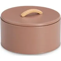 Zeller Present Aufbewahrungsbox 2400 ml, Metall/Gummibaum, mocca, Trendfarbe, Holzgriff, Aromaschutz