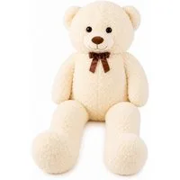 Jollity Kuscheltier XXL Teddybär 150 cm großer Plüschbär Kuscheltier Beige (1-St), Mit dekorativer Schleife