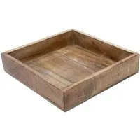 Spetebo Dekotablett Mango Servier Tablett quadratisch - 25 cm (Packung, 1 tlg), Deko Holz Schale eckig