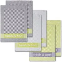 Dyckhoff Geschirrtuch Fresh & Cool, Maße je Tuch ca. 50x70 cm, (Set, 6-tlg), mit drei verschiedenen Motiven