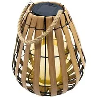 Spetebo LED Solarleuchte Laterne mit LED Kerze - 30 x 25 cm - Gartenleuchte, Flammen-Effekt, LED fest integriert, warm weiß, zum Stellen oder Hängen