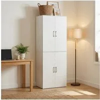 SONGMICS Aktenschrank Mehrzweckschrank, mit 5 Ablagen, Büroschrank, Aufbewahrungsschrank Kleiderschrank, mit Griffen, Holzspanplatte, 60/80 x 180 cm