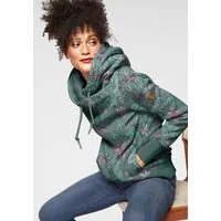 Ragwear Kapuzensweatshirt GRIPY FLOWERS O Baumwollmischung, Schalkragen, Kapuze