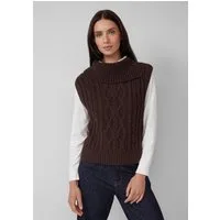 s.Oliver Kurzarmpullover Strickpullover Strickpullunder mit Zopfmuster
