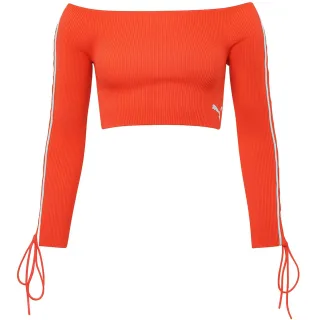 Puma x Rihanna Fenty Laced Sleeve Damen Roter Cropped Sweater