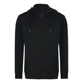 Cavalli Class - Schwarzer Kapuzenpullover Mit Reißverschluss Und Auffälligem Blumenlogo