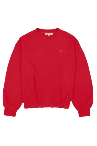 Garcia - Sweatshirt mit Ballonärmeln rot - Gr. - XS