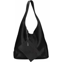 ITALYSHOP24 Shopper Made in Italy XL Damen echtes Leder Tasche Schultertasche Hobo Bag, Umhängetasche Workbag Businesstasche Ledertasche Beuteltasche Freizeit