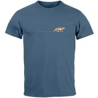 Neverless Print-Shirt Herren T-Shirt Fuchs Fox Wald Tiermotiv Logo Print Badge Fashion mit Print