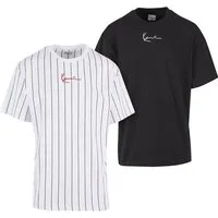 Karl Kani T-Shirt Karl Kani Herren KM222-101-2 KK 2-Pack Pinstripe + Essential Tee (1-tlg)