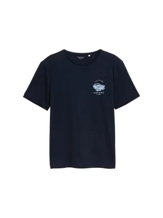 Tom Tailor - T-Shirt mit Print sky captain blue - Gr. - M