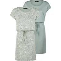 DENIMFY Sommerkleid Damen Kleid DFBella A-Linie Kurzarm Sommerkleid mit Rundhals-Ausschnitt
