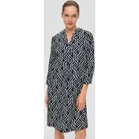 s.Oliver Minikleid Kleid Baumwollkleid mit abgerundetem Saum und grafischem Print