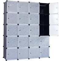 COSTWAY Kleiderschrank 20 Fächer, DIY Regalsystem, stapelbar, Kippsicherung
