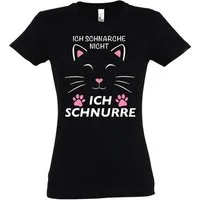 Youth Designz Print-Shirt Schnarchen Schnurren Katze Damen T-Shirt mit lustigem Spruch & Logo Aufdruck