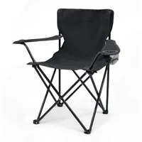 Spetebo Campingstuhl Campingstuhl mit Getränkehalter - schwarz (Stück, 1 St), Camping Strand und Garten Klappstuhl mit Tragetasche