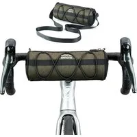 ROCKBROS Lenkertasche Multifunktionale Fahrradtasche Lenker Aufbewahrungstasche, mit Schultergurt für MTB, Rennrad Schwarz ca.2,4L