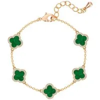 Lulu & Jane Armband Kleeblatt gelbgold